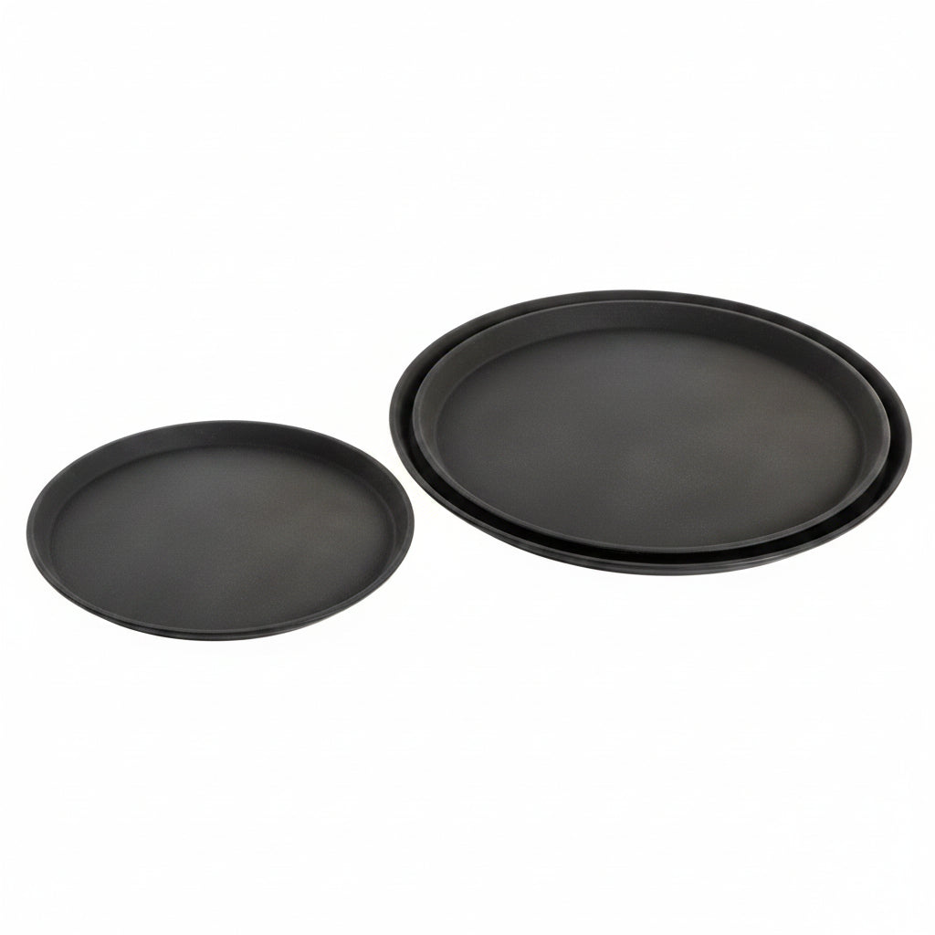 Round Non-slip Drink Trays 350mm Black