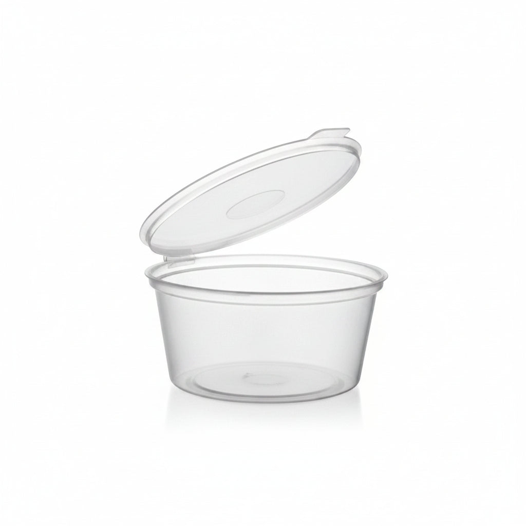 4oz (120ml) Hinge lid Round Container 50pk