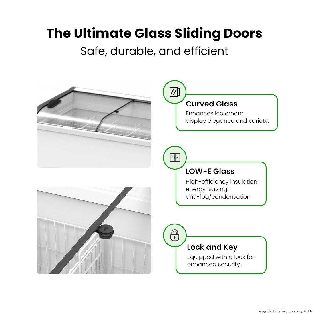 Thermaster Heavy Duty Supermarket Glass Sliding Lid Freezers 576L - SD-576K