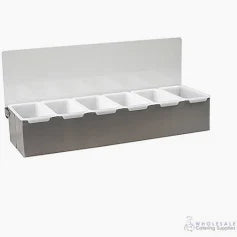 SS Condement Dispenser 6 Parts With Lid 430 Grade
