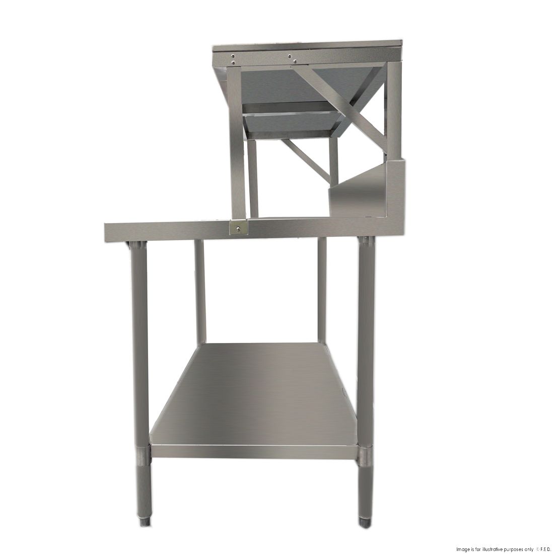 Modular Heavy Duty Salamander Bench with Shelf Braces - SMB-8-1200