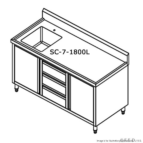 Kitchen Tidy Cabinet With Left/Right Sink 700mm Deep