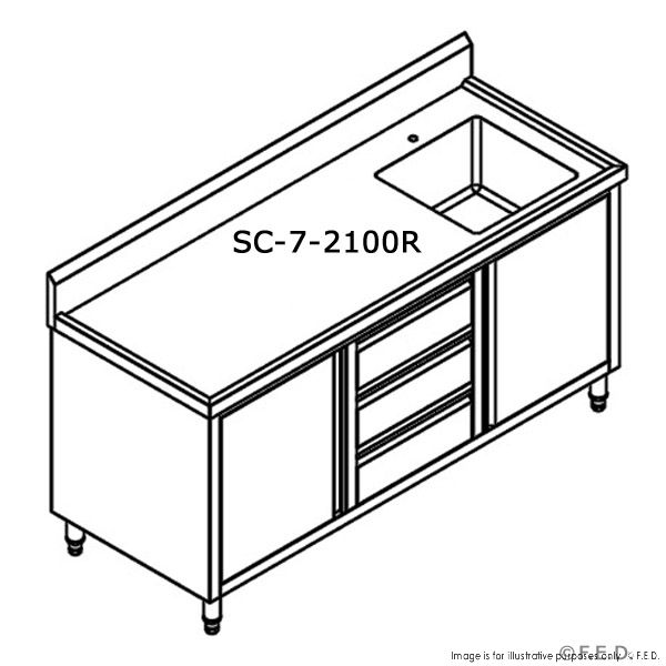 Kitchen Tidy Cabinet With Left/Right Sink 700mm Deep