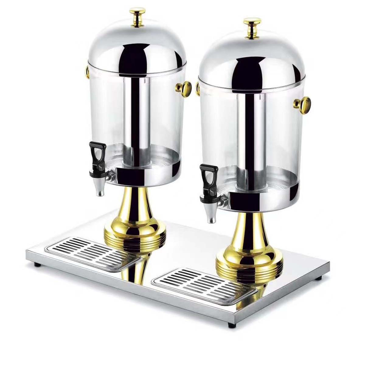 Stainless Steel Juice Dispenser 8Lx2 Double head PE Bucket