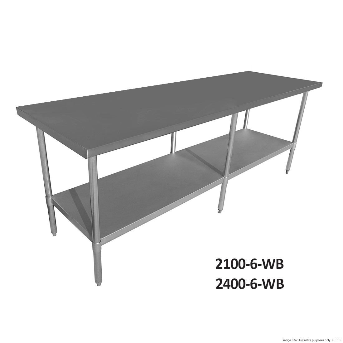 Economic 304 Grade Stainless Steel Tables 600 Deep - SSTable6-EC