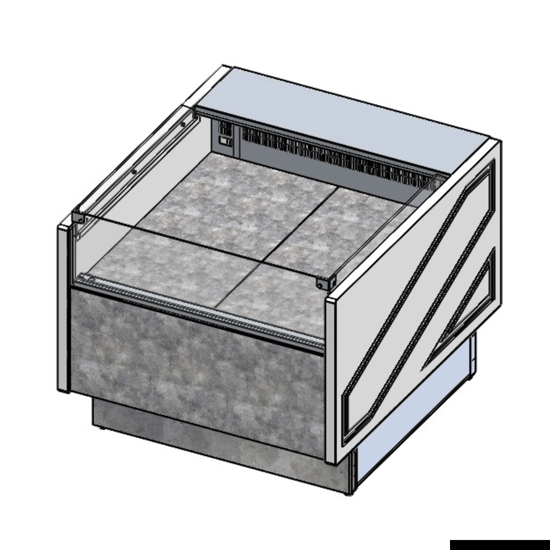 Tecnodom Square Deli, Poultry & Meat Display Add On Units 900mm Depth Storage Surface - TDMR-0910SELF