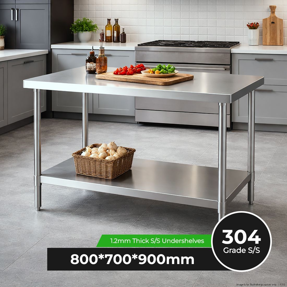 WB7-0800/A Stainless Steel Workbench