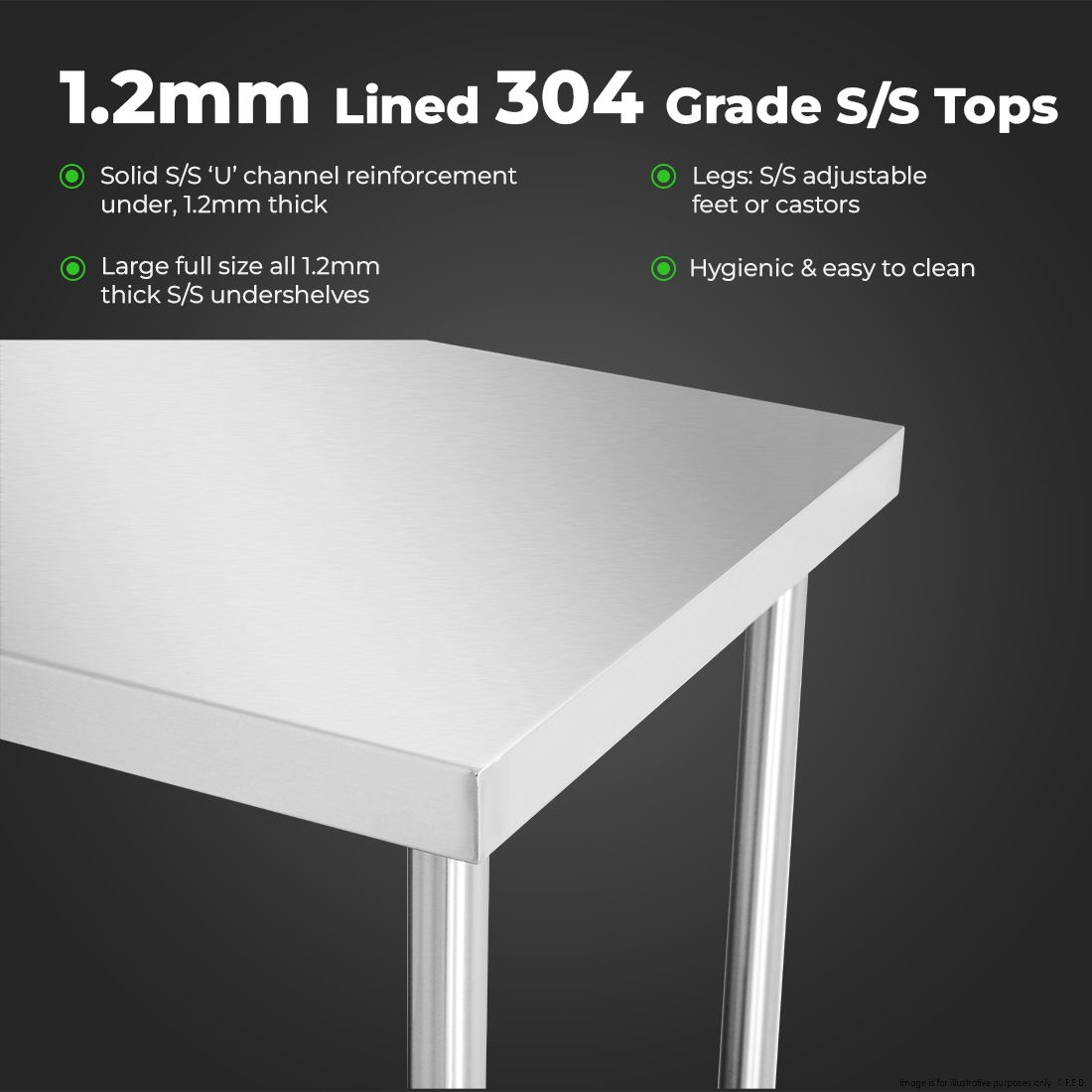WB7-1000/A Stainless Steel Workbench