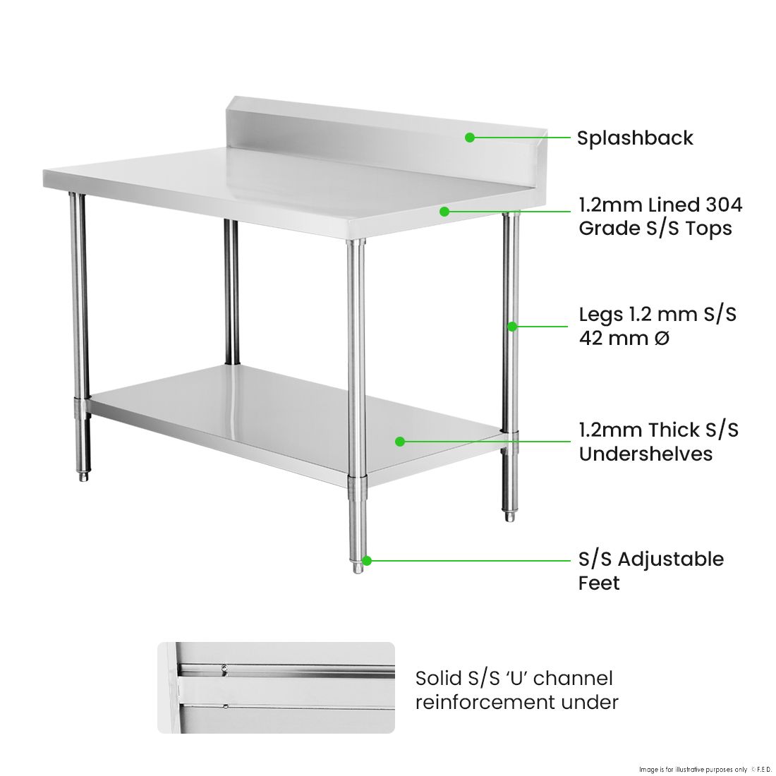 WBB7-1000/A Workbench with Splashback