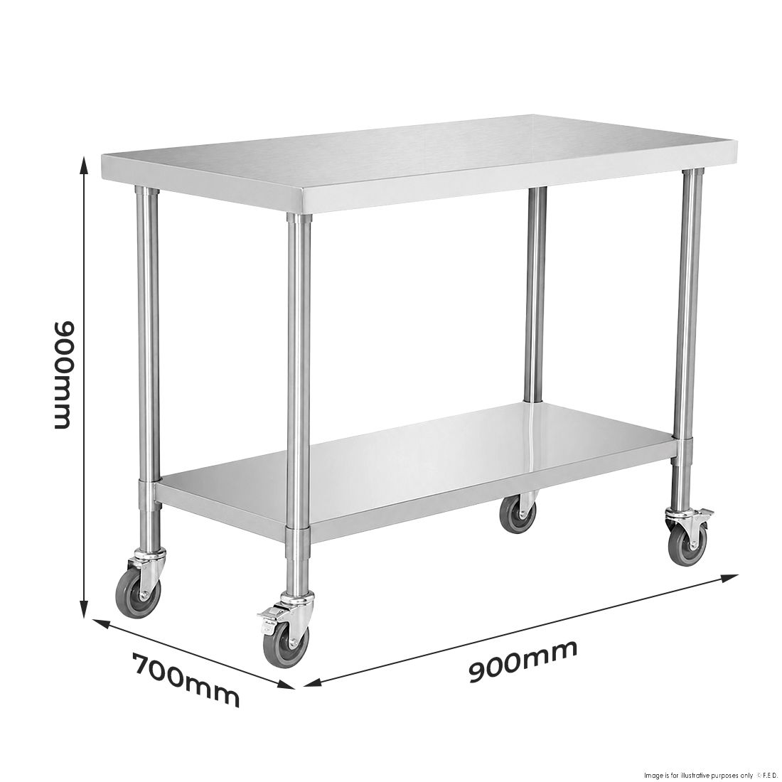 WBM7-0900/A Mobile Workbench 700 mm deep × 900 mm high
