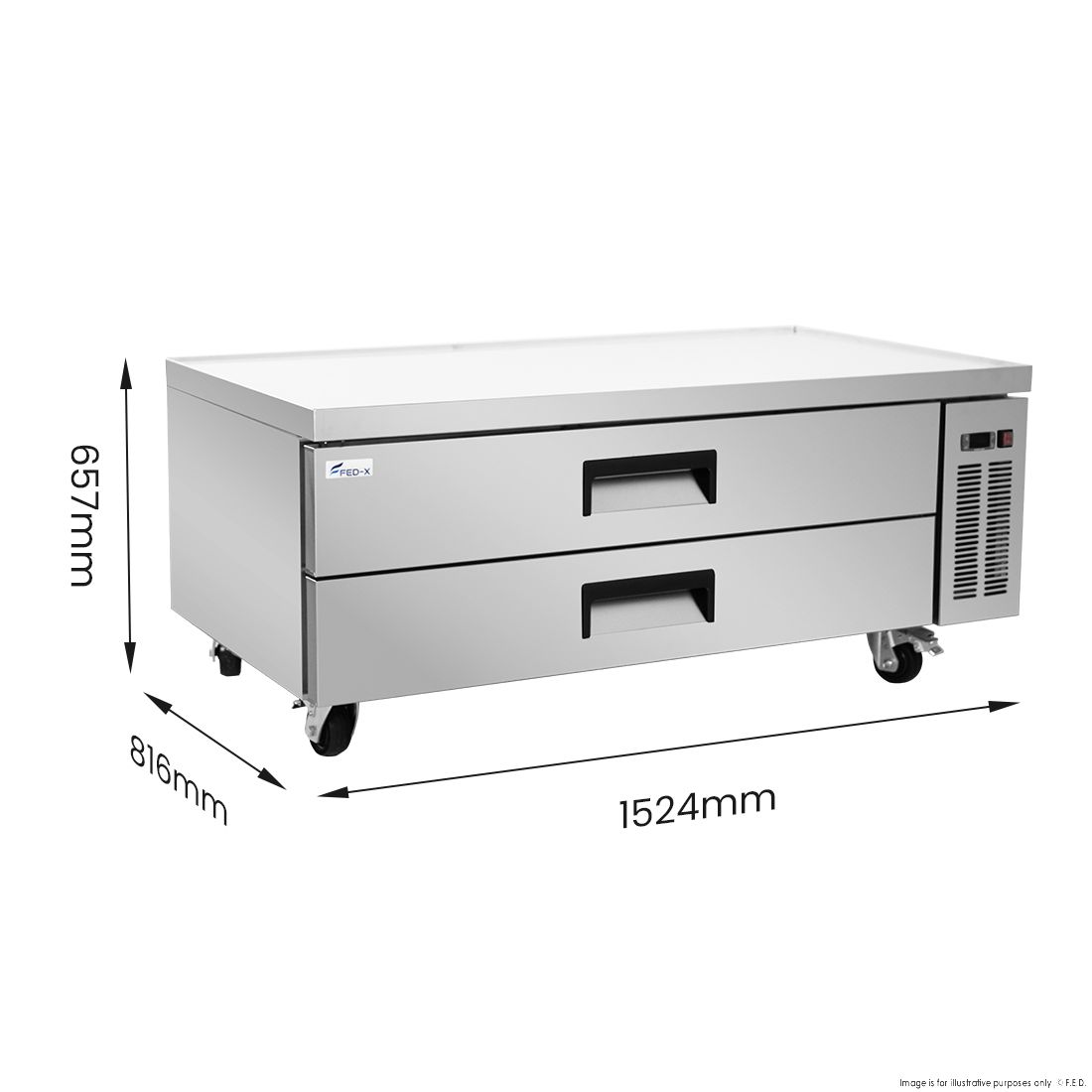 FED-X Chef Base Refrigeratied Drawer Bench 360L - XCB-60