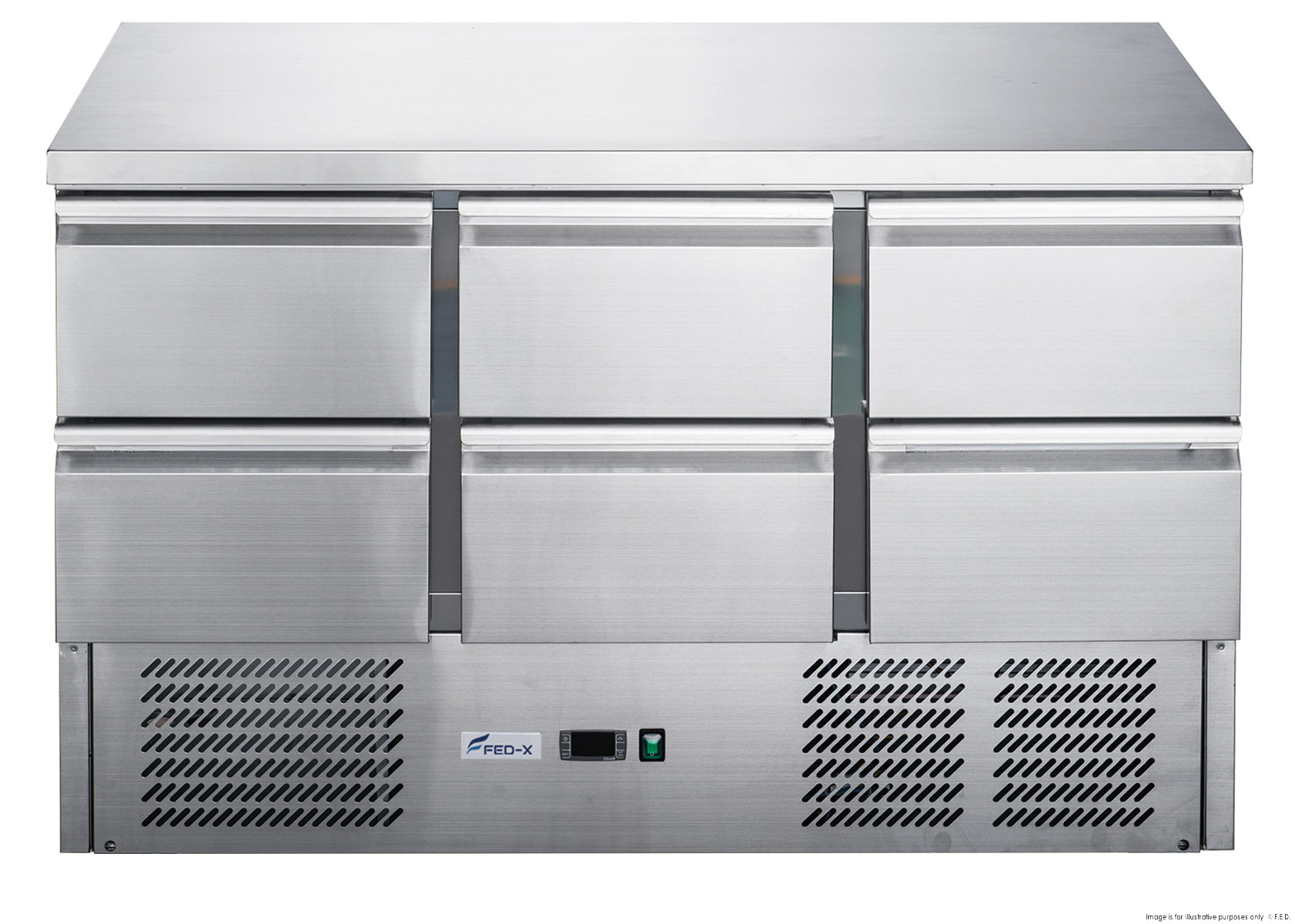 FED-X Six Drawer Salad Prep Fridge - XGNS1300D-6D