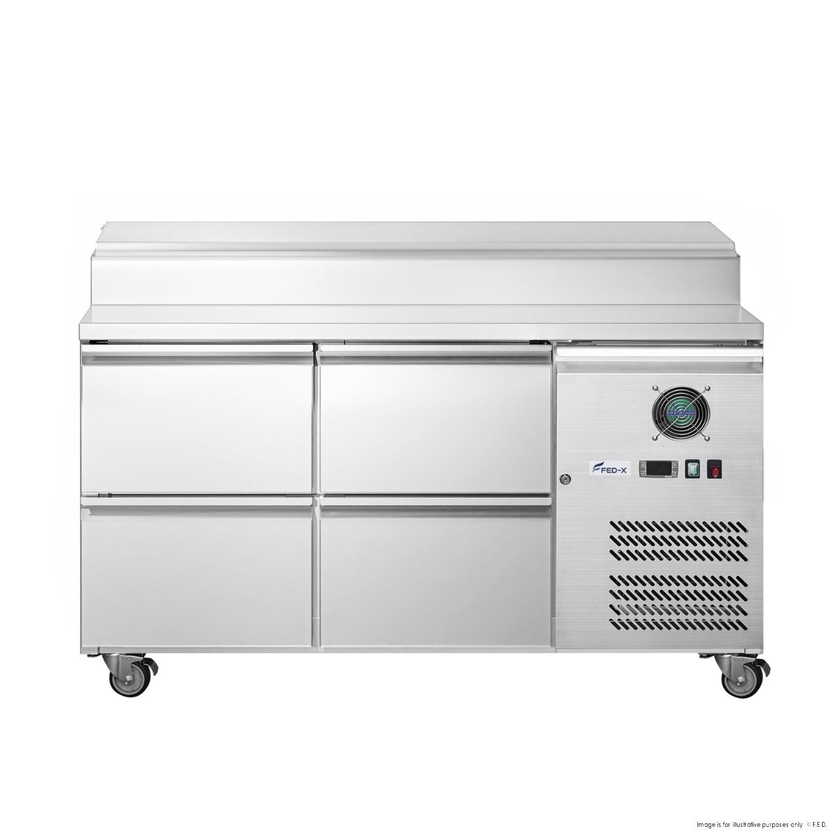 FED-X S/S Four Drawer Sandwich Counter - XSS7C13S2V-4D