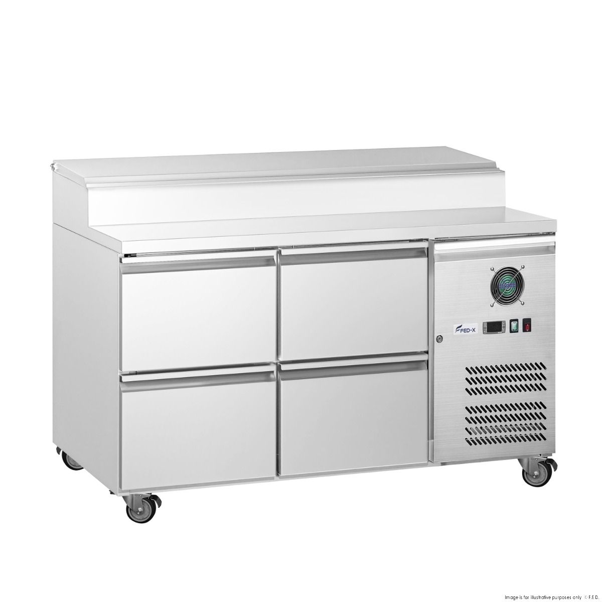 FED-X S/S Four Drawer Sandwich Counter - XSS7C13S2V-4D