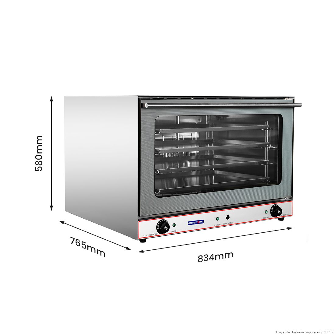 ConvectMax Heavy Duty Stainless Steel Convection Oven w/ Press Button Steam YXD-8AE